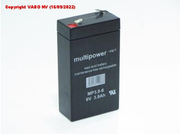 Multipower MP3.8-6  6V 3.8AH PB  66 X 33 X 118 126incl. tab
