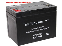 Multipower MP75-12C 12V 75AH M6 AGM 260 X 170 X 210
