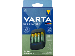 Varta Eco Charger Eco Box incl.. 4 x Recycled AA 2100mAh