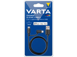 Varta  2in1 Charge   Sync Cable  Micro USB   Lightning 