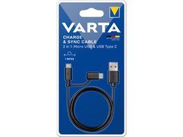 Varta Speed Charge   Sync Cable 2in1 Micro USB USB Type C